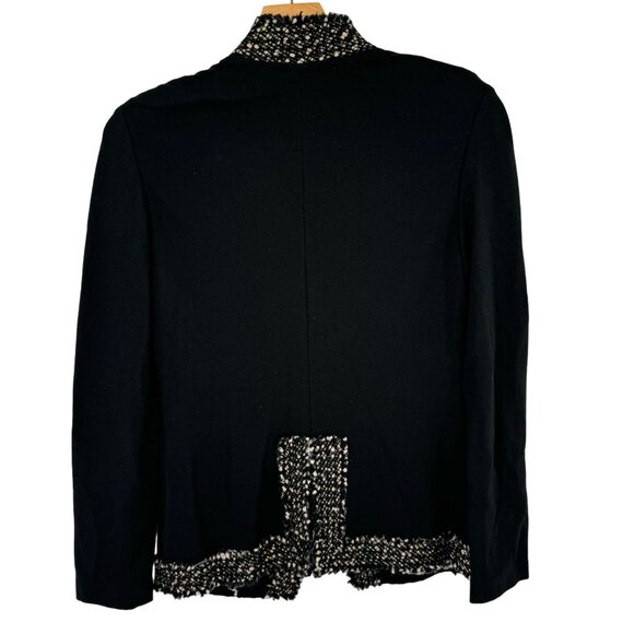 Lafayette 148 New York Womens Blazer jacket ponte knit Size 4 Black Tweed trim - Picture 8 of 10